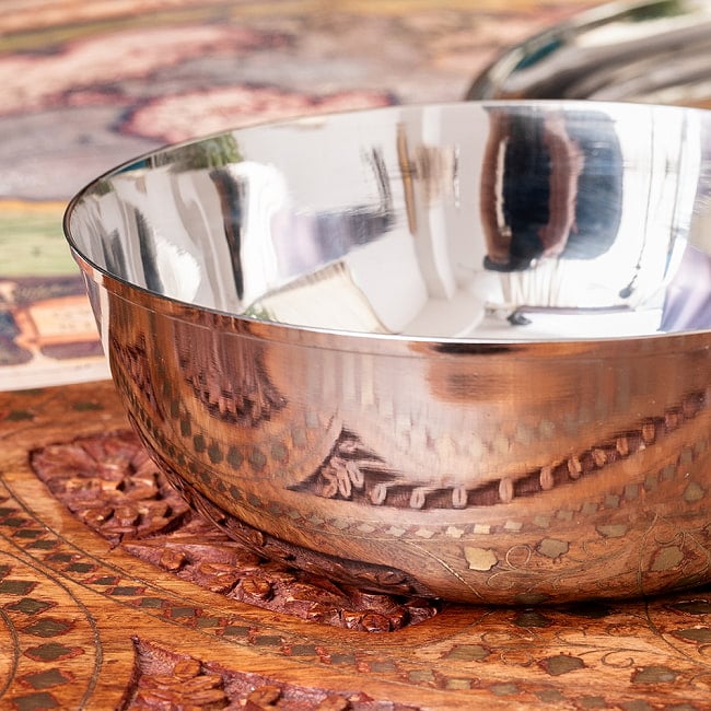 【3個セット】重ねられるカレー皿 超特大 サービングカトリ 取り分けサイズ〔約18.7cm×約6.5cm 約1100ml〕 3 - 拡大写真です