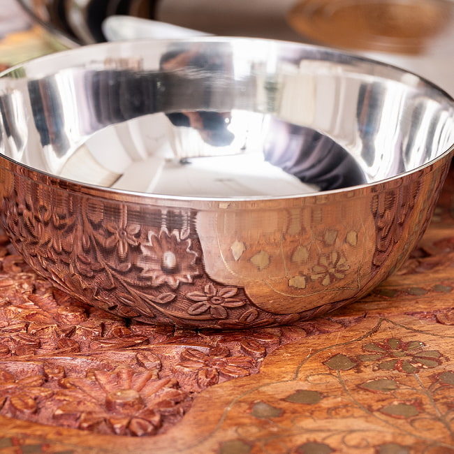 【5個セット】重ねられるカレー皿 大きめ サービングカトリ 取り分けサイズ〔約13.7cm×約4.7cm 約500ml〕 3 - 拡大写真です