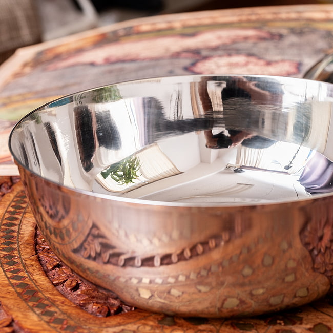 【5個セット】重ねられるカレー皿　超特大　サービングカトリ　取り分けサイズ〔約18.7cm×約6.5cm 約1100ml〕 5 - 内側の拡大写真です