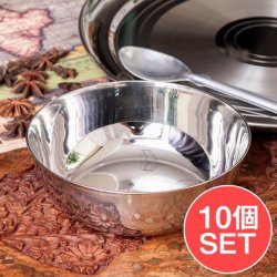 【10個セット】重ねられるカレー皿　 大きめ　サービングカトリ　取り分けサイズ〔約14.7cm×約5.1cm 約600ml〕