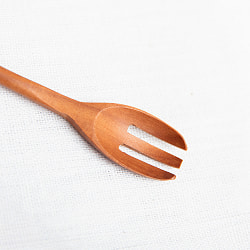 【10個セット】具材がすくいやすい！天然木のミニ先割れスプーン - サブ4