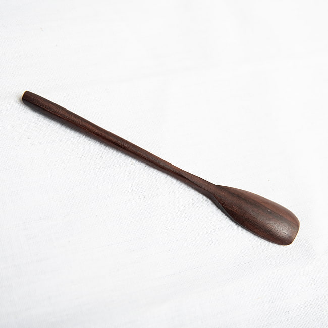 【10個セット】厚みしっかりヘラタイプ！天然木のヨーグルトスプーン 5 - 裏面はこんな感じです。