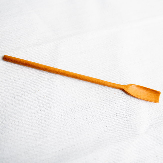 【10個セット】瓶の隅まですくえる！天然木のジャムスプーン 3 - 見やすいように背景を変えた商品の全体像です。