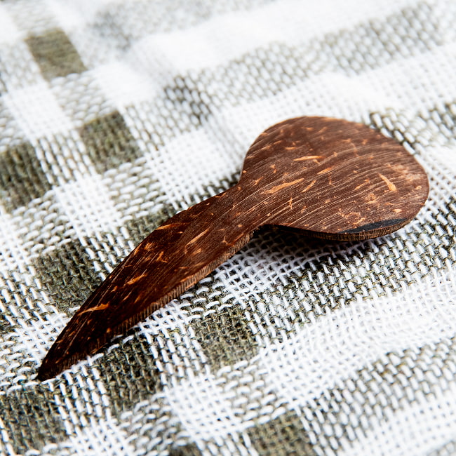 【10個セット】小瓶にも入るミニサイズ！ココナッツのソルトスプーン 6 - 裏面はこんな感じです。