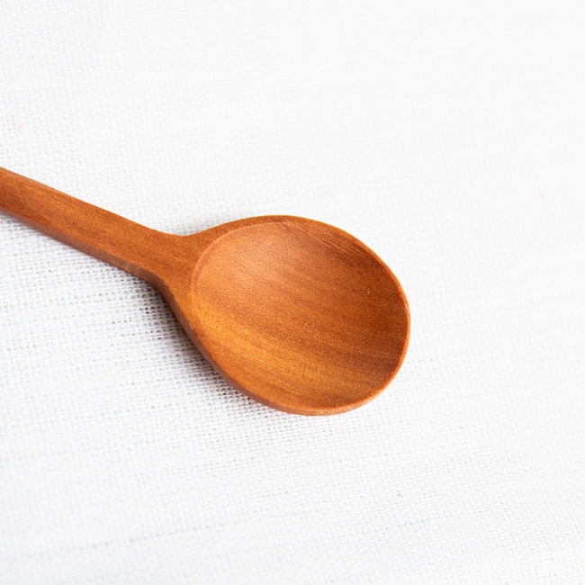 【10個セット】口当たりなめらか！天然木のデザートスプーン 4 - 先端部分です。