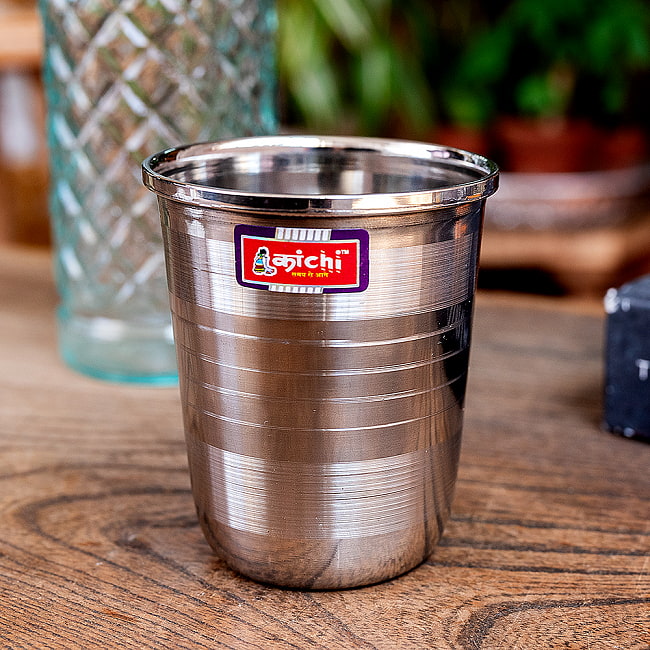 【3個セット】ステンレスのチャイカップ[直径約7.1cm×高さ約8.4cm　約200ml] 3 - 周りの景色を写しだしてくれます。