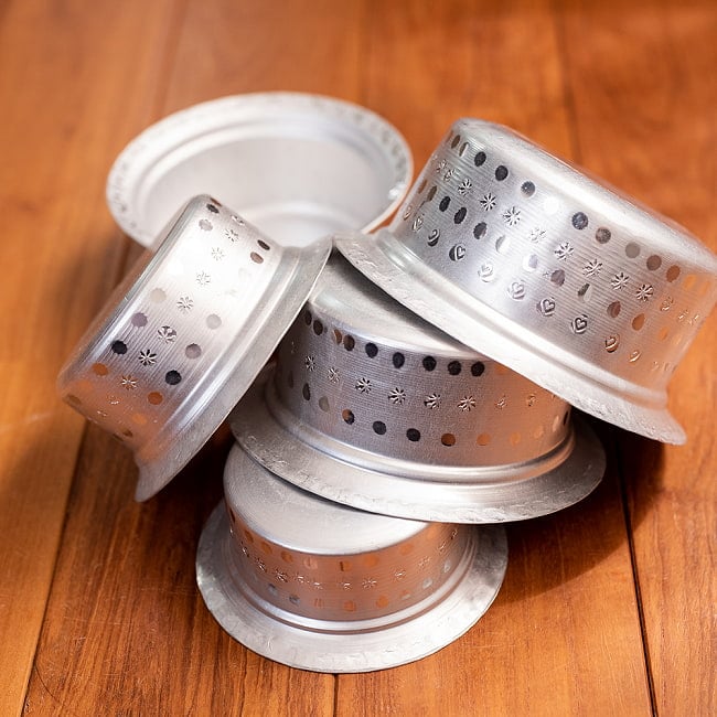 【6個セット】スタッキングができる　アルミハンディ5点セット　軽量で省スペース！キャンプにもオススメの食器 13 - 模様はそれぞれ個体差がございます