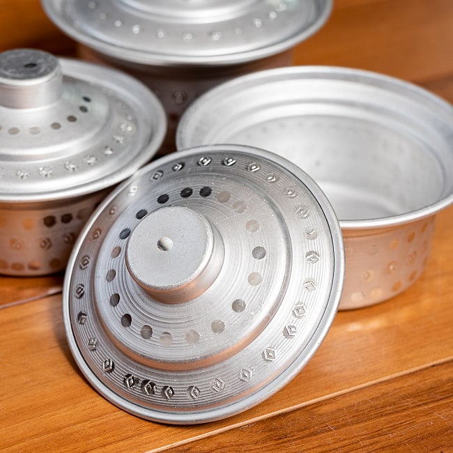 【6個セット】スタッキングができる　蓋付きアルミハンディ3点セット　軽量で省スペース！キャンプにもオススメの食器 13 - 蓋の拡大写真です