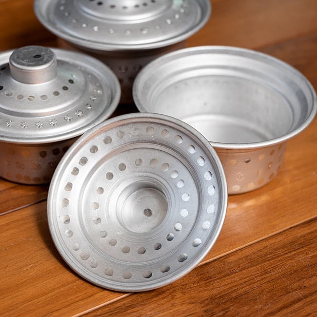 【6個セット】スタッキングができる　蓋付きアルミハンディ3点セット　軽量で省スペース！キャンプにもオススメの食器 14 - 蓋の裏面です