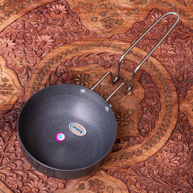 【6個セット】ミニタルカパン - 黒 ノンスティック【直径約12cm 約400ml】インド料理でスパイスをテンパリングする調理器具 2 - タルカ料理を作るのにちょうど便利なサイズ感!