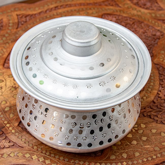 【6個セット】アルミのビリヤニ鍋 3〜4人前サイズ 1800cc程度 3 - 上から見てみました。