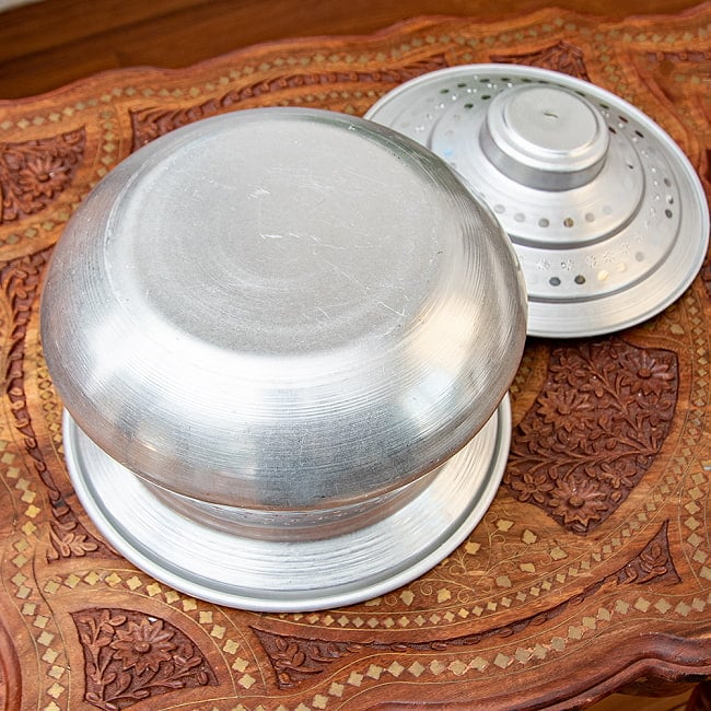 【6個セット】アルミのビリヤニ鍋 6〜8人前サイズ 3600cc程度 5 - 底面の様子です。