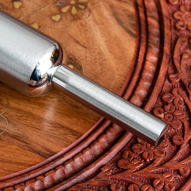 【6個セット】ステンレス製 チャパティ用麺棒 約30cm 5 - スマートな持ち手部分です。