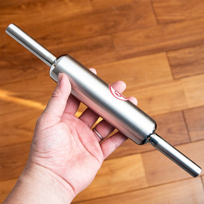 【6個セット】ステンレス製 チャパティ用麺棒 約30cm 6 - 専用の道具だけあってチャパティにジャストフィットなサイズです。