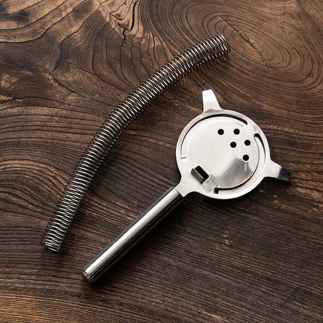 【6個セット】ステンレス製　カクテルストレーナー　バー　ご自宅でのカクテル作りへ 8 - バネ部分は取り外しができます。