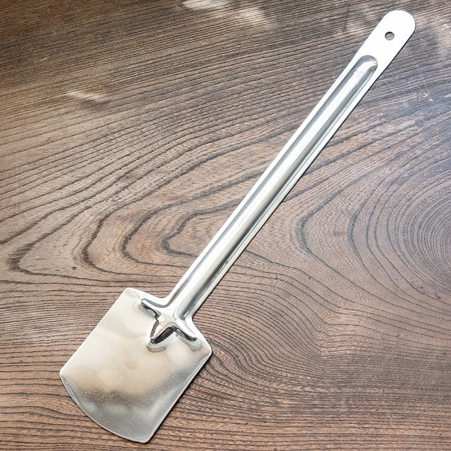 【6個セット】インドの万能フライ返し ステンレスターナー 2 - 全体写真です。