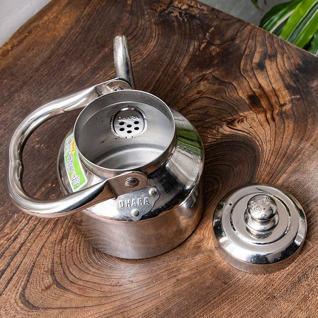 【6個セット】【チャイ10杯分くらい】レトロケトル インドのやかん 900cc程度 9 - 蓋を外してみました。