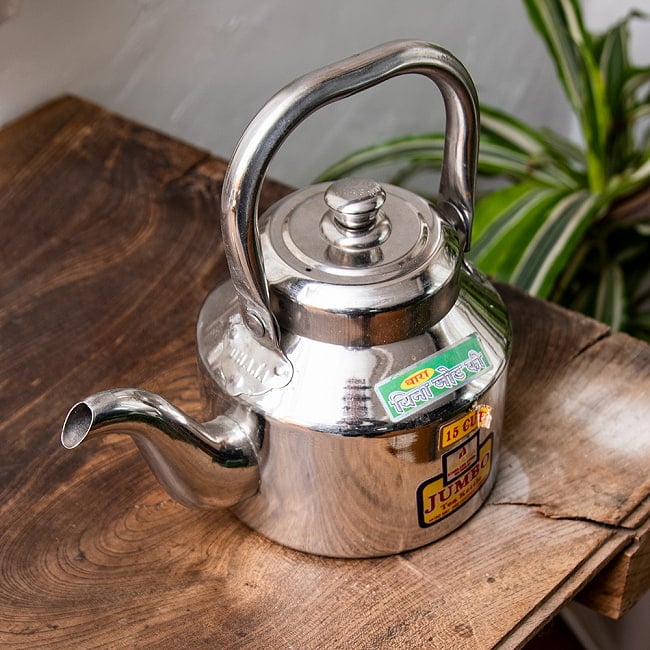 【6個セット】【チャイ15杯分くらい】レトロケトル インドのやかん 1200cc程度 2 - インド味たっぷりのやかんです。