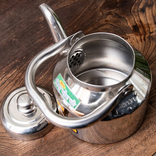 【6個セット】【チャイ15杯分くらい】レトロケトル インドのやかん 1200cc程度 8 - 蓋を外してみました。