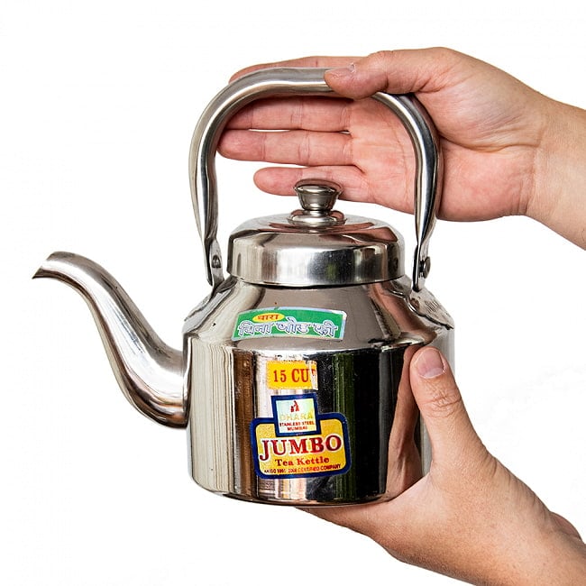 【6個セット】【チャイ15杯分くらい】レトロケトル インドのやかん 1200cc程度 9 - 小さいサイズです。