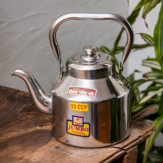 【6個セット】【チャイ25杯分くらい】レトロケトル インドのやかん 2000cc程度 2 - インド味たっぷりのやかんです。