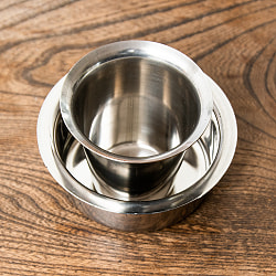 【6個セット】南インドのコーヒーカップとソーサーセット　良クオリティ〔直径:約9.5cm〕 - サブ3