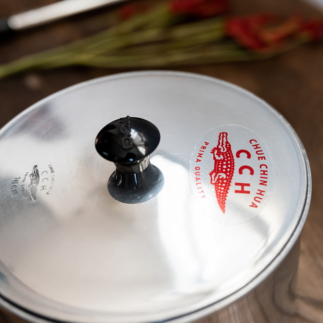 【6個セット】タイ屋台のアルミ片手鍋　タイの王室御用達　CCH (Chue Chin Hua)　クロコダイルブランド〔内径：約16cm 容量：約1800ml〕 4 - 拡大写真です