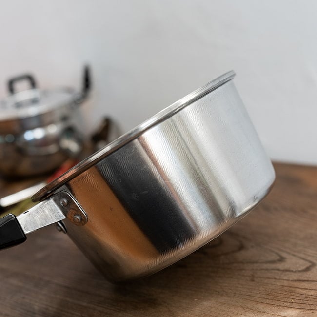 【6個セット】タイ屋台のアルミ片手鍋 アンブレラブランド〔内径:約20cm 容量:約2500ml〕 9 - 側面の写真です