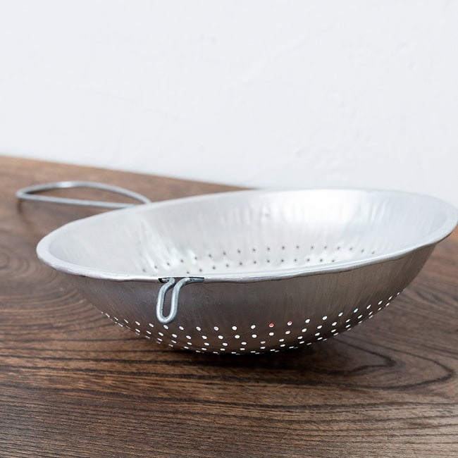 【6個セット】タイ屋台のココナッツこし器兼　油切り　野菜や茹で野菜の水切り器〔No.18　直径：約18.2cm〕 6 - 側面からの写真です