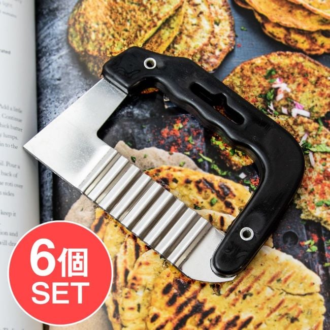【6個セット】タイのジグザグスライサー ハンドルタイプ 【Twin Ray Brand】の写真セット,ナイフ,チョッパー,スライサー,飾り切り