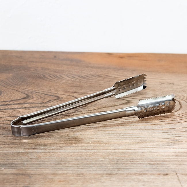 【6個セット】タイのトング アイスペールの氷や米麺　サラダなどの取り分けへ　約21cm 4 - 側面からの写真です