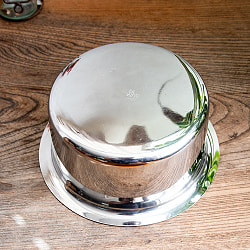 【6個セット】取っ手のないインドの鍋　バゴーナー　パティラ 容量：1.3L程度 外径：約19cm ステンレス製 - サブ5