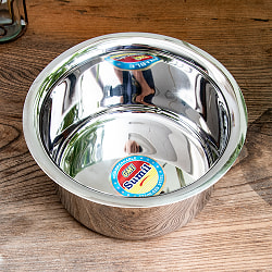 【6個セット】取っ手のないインドの鍋　バゴーナー　パティラ 容量：2L程度 外径：約20cm ステンレス製 - サブ3