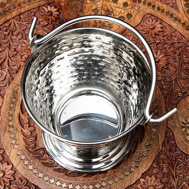 【6個セット】ステンレスのアイスペール・カレーサーバー 約400ml 4 - 上から見てみました。