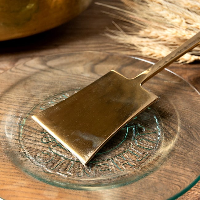 【6個セット】高級感のある槌目模様インドのブラスターナー　約27cm 5 - 裏面です。