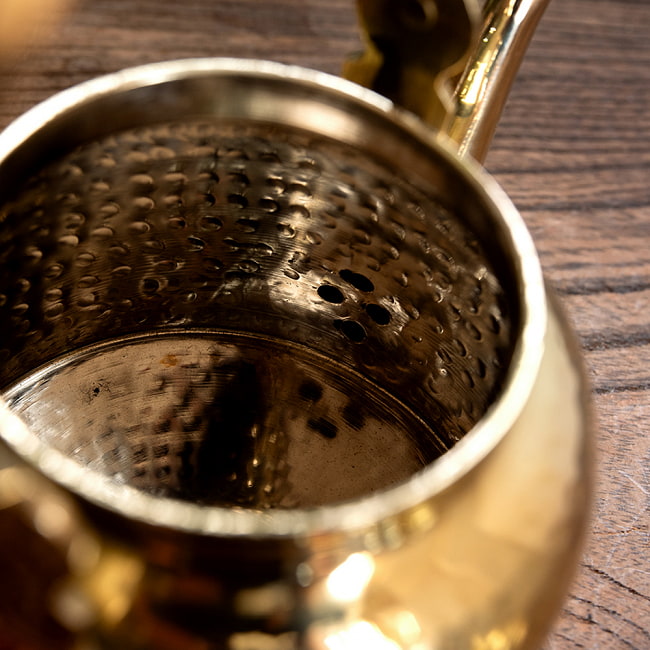 【6個セット】インドの豪華絢爛 ブラスケトル やかん ティーポット 約500ml 9 - 内側は完全なステンレスのため清潔に保つことができます。