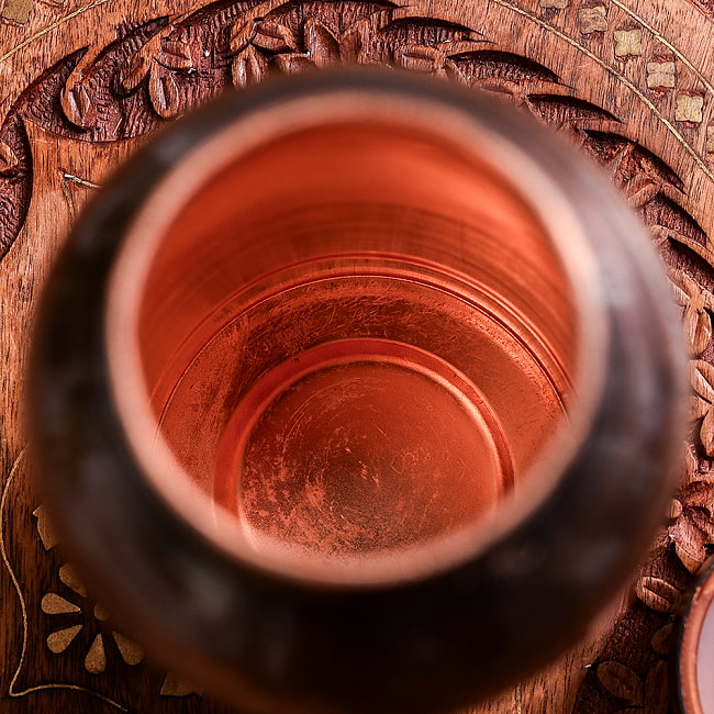 【6個セット】アーユルヴェーダ 高級銅製ウォーターボトル 水筒 ダマスク柄が美しい マグボトル 水差し〔約600ml〕 10 - 拡大写真です