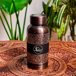 【6個セット】アーユルヴェーダ 高級銅製ウォーターボトル　水筒　ダマスク柄が美しい　マグボトル　水差し〔約600ml〕 - サブ2