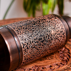 【6個セット】アーユルヴェーダ 高級銅製ウォーターボトル　水筒　ダマスク柄が美しい　マグボトル　水差し〔約600ml〕 - サブ5