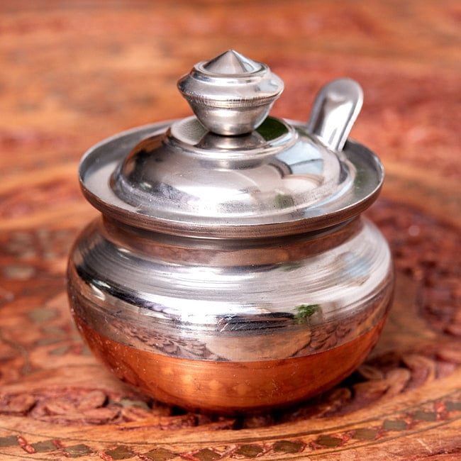 【6個セット】壺型卓上ギーポット　シュガーポット【約6.8cm　容量約100ml】 5 - 横からの写真です