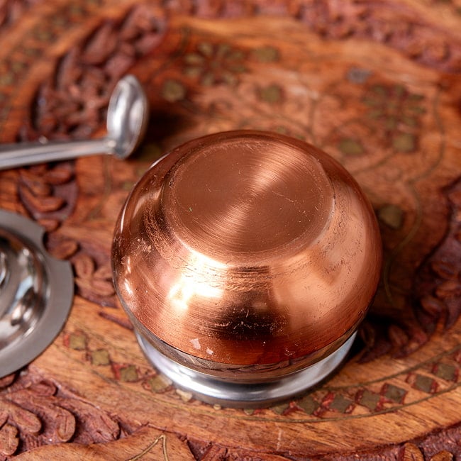 【6個セット】壺型卓上ギーポット　シュガーポット【約6.8cm　容量約100ml】 7 - 下部の銅コーティングが良い雰囲気