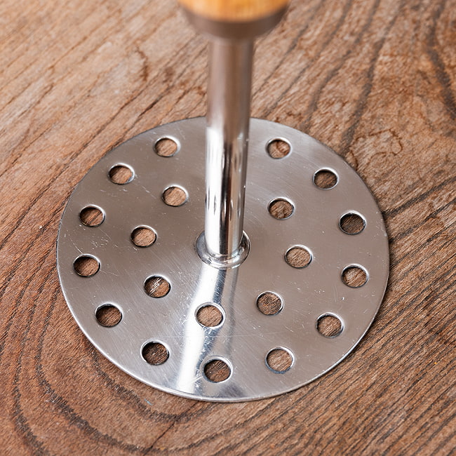 【6個セット】パウバジマッシャー　インドのポテトマッシャー　パウバジやアルパラタ作りに　ジャガイモ つぶし器 8 - 拡大写真です