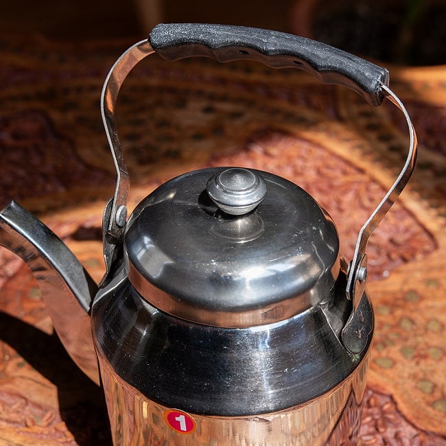 【6個セット】小ぶりで可愛い　ティーケトル　昔ながらのレトロなフォルム　インドのやかん 8 - 上部の写真です