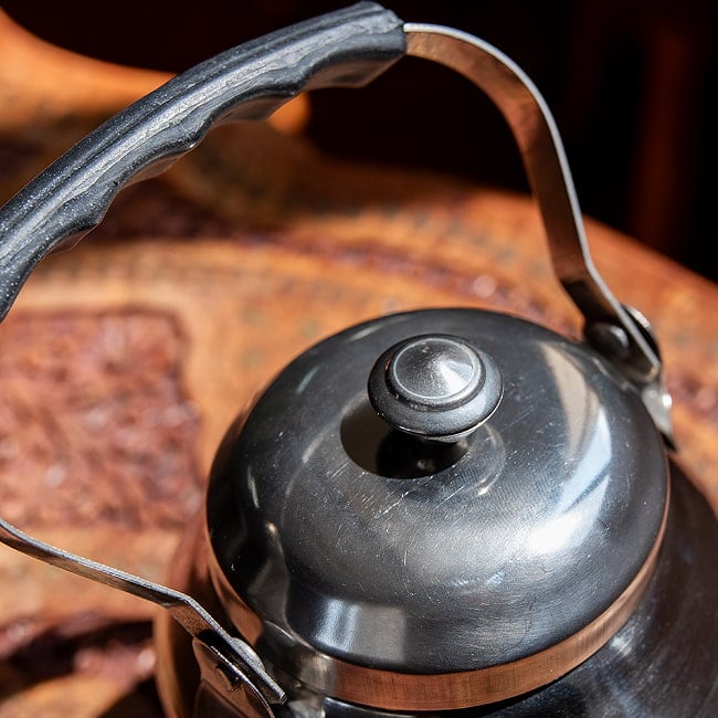 【6個セット】小ぶりで可愛い　ティーケトル　昔ながらのレトロなフォルム　インドのやかん 9 - 拡大写真です