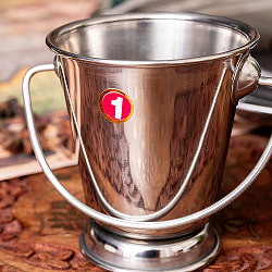 【6個セット】〔No.1〕ステンレス製　取っ手付きバケツ型　ソースポット　チャトニサーバー　ディップソース　約150ml - サブ4