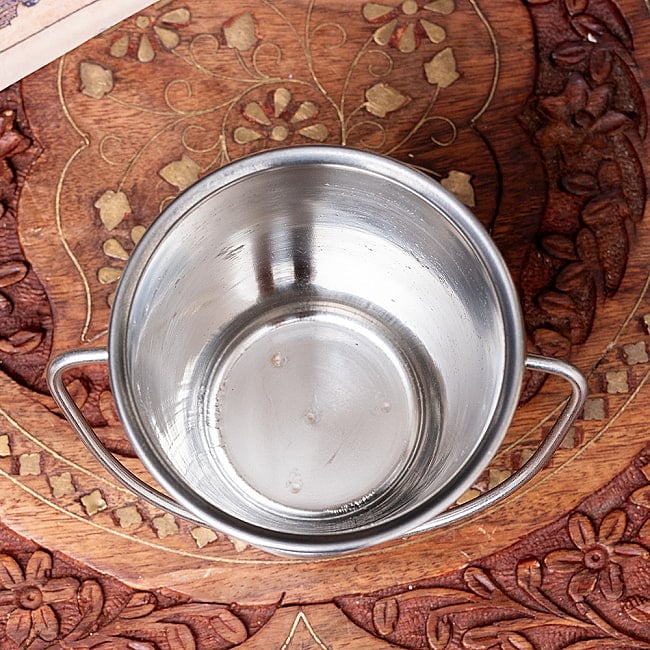 【6個セット】〔No.1〕ステンレス製 取っ手付きバケツ型 ソースポット チャトニサーバー ディップソース 約150ml 7 - 中はこの様になっております