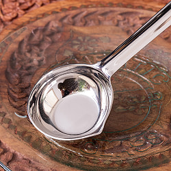 【6個セット】インドのラッサム用レードル 注ぎ口付き スープやカレーの取り分けに便利 ステンレス製 サーバーレードル〔約22.3cm〕 - サブ3