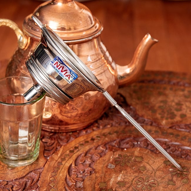 【6個セット】チャイの本場インドから 先端がじょうごになってて便利な茶こし ティーストレーナー メッシュフィルター 分解洗浄OK 10 - 全体写真です