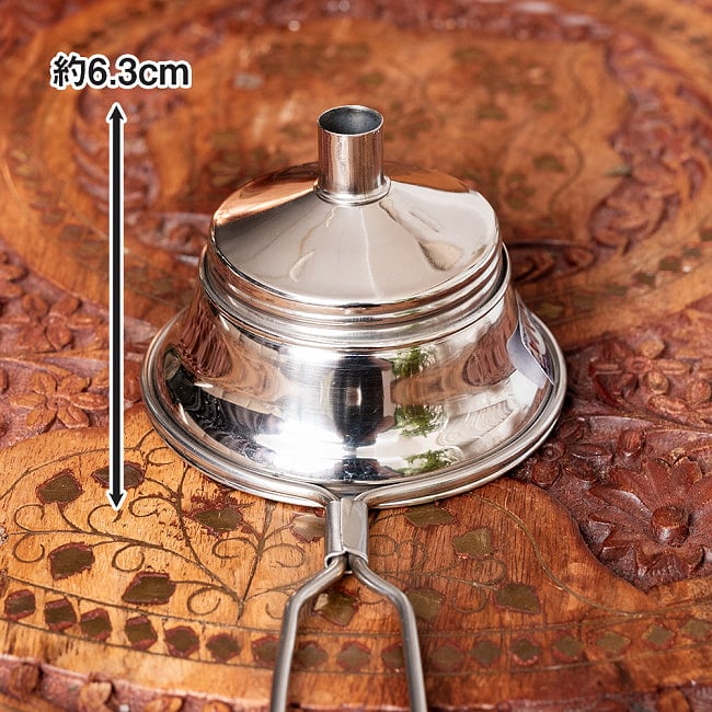 【6個セット】チャイの本場インドから　先端がじょうごになってて便利な茶こし　ティーストレーナー　メッシュフィルター　分解洗浄OK 20 - サイズはこちら