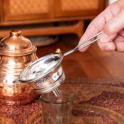 【6個セット】チャイの本場インドから　先端がじょうごになってて便利な茶こし　ティーストレーナー　メッシュフィルター　分解洗浄OK - サブ3